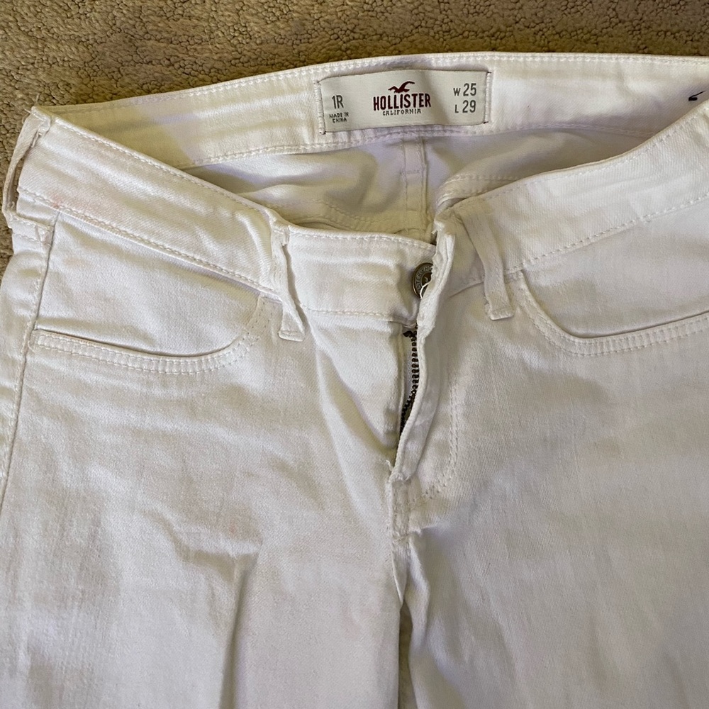 hollister white low rise skinny jeans